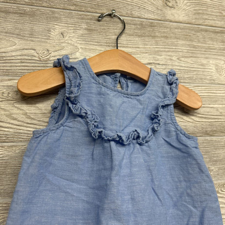 Chambray Ruffle Tank Top 18M-2t