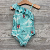 1 Pc Swimsuit Palm Trees, Surf Boards 3t