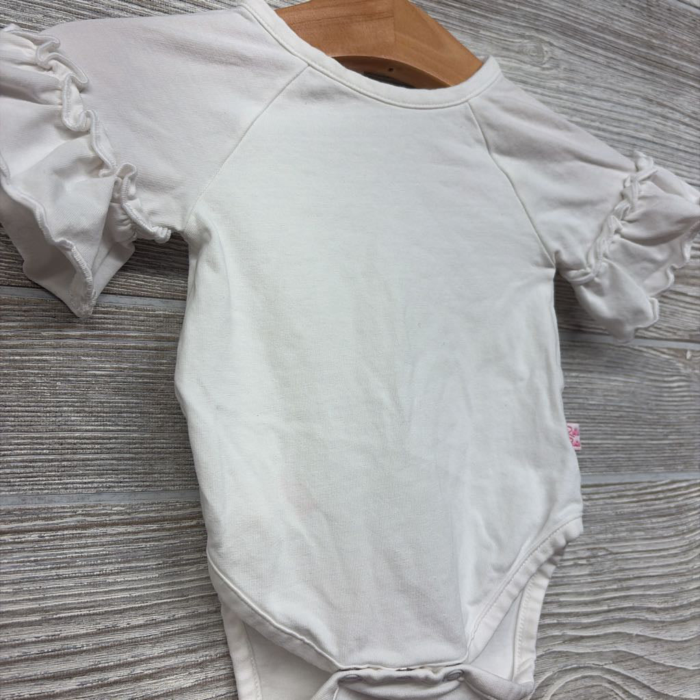 Ls Bodysuit Stripes Ruffle Cuff 0-3M