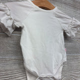 Ls Bodysuit Stripes Ruffle Cuff 0-3M