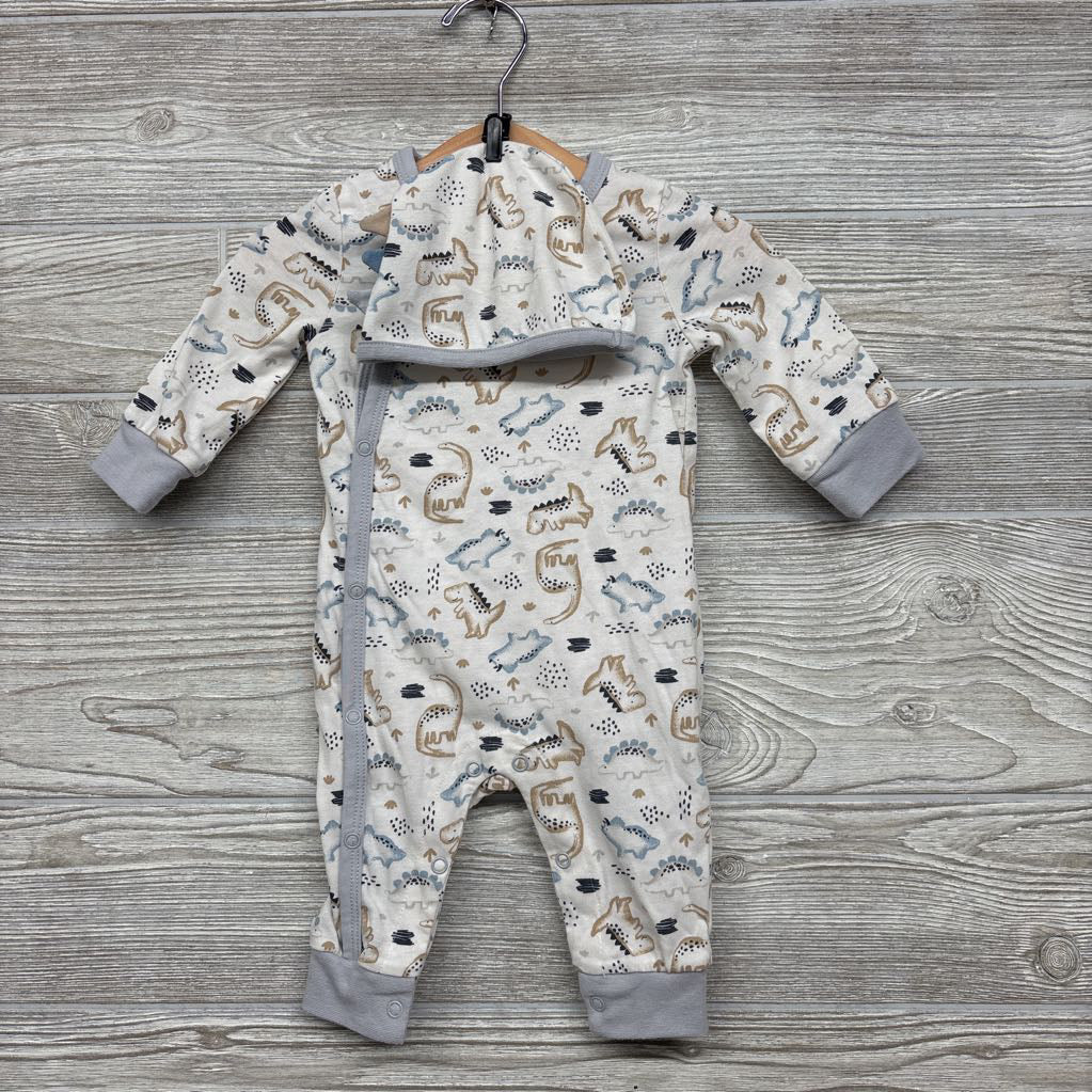 Snap Outfit W/ Hat Dinosaurs 6M