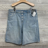 NEW Loose Mid Rise Above The Knee Denim Shorts 14