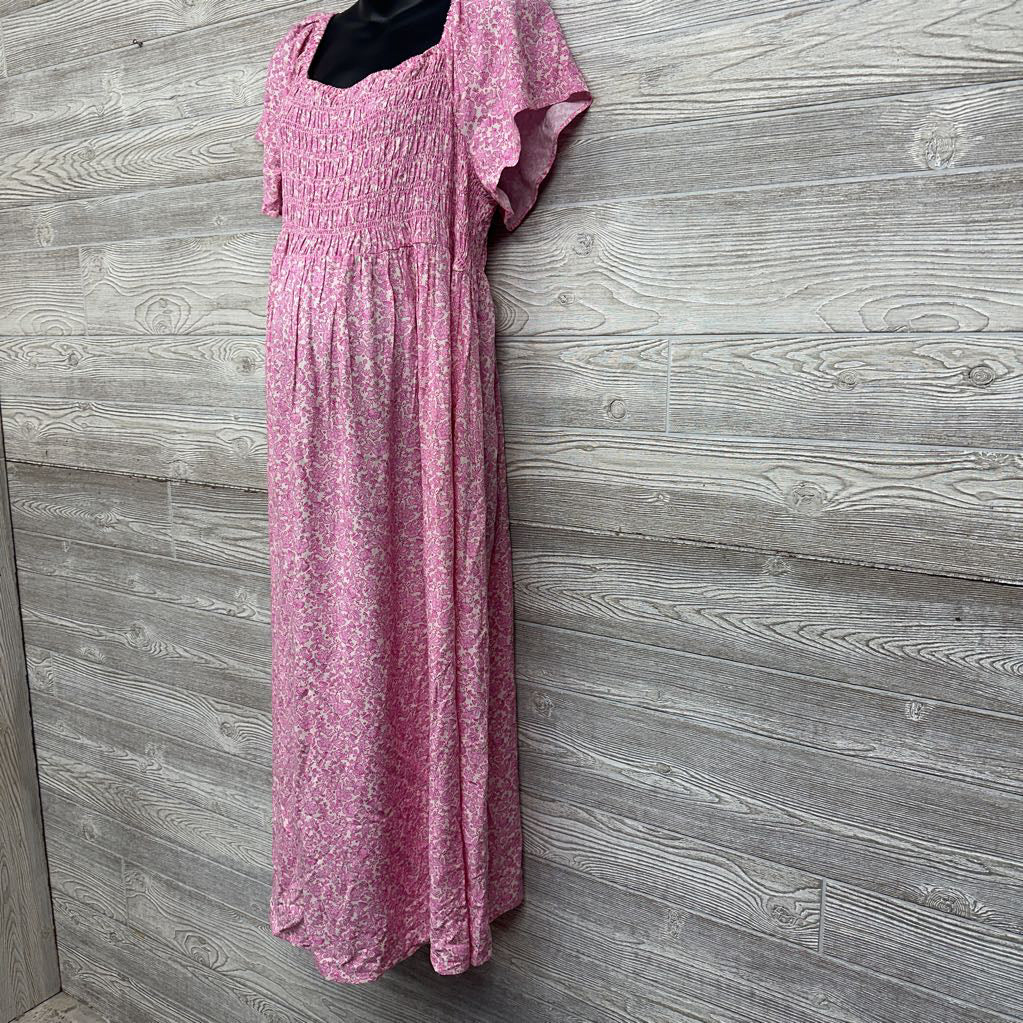 Smocked Woven Dress Flowers XXL