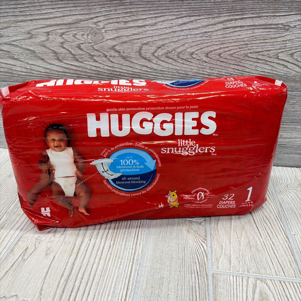 NEW 32 Pk Little Snugglers Diapers