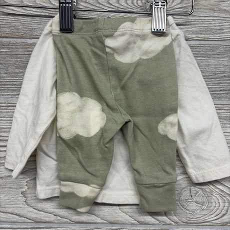 LS Shirt Happiest With You & Pants Clouds W/ Hat NB