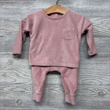 Ribbed Velour LS Shirt Chest Pocket & Pants 3-6M