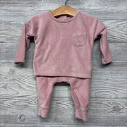 Ribbed Velour LS Shirt Chest Pocket & Pants 3-6M