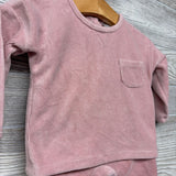 Ribbed Velour LS Shirt Chest Pocket & Pants 3-6M