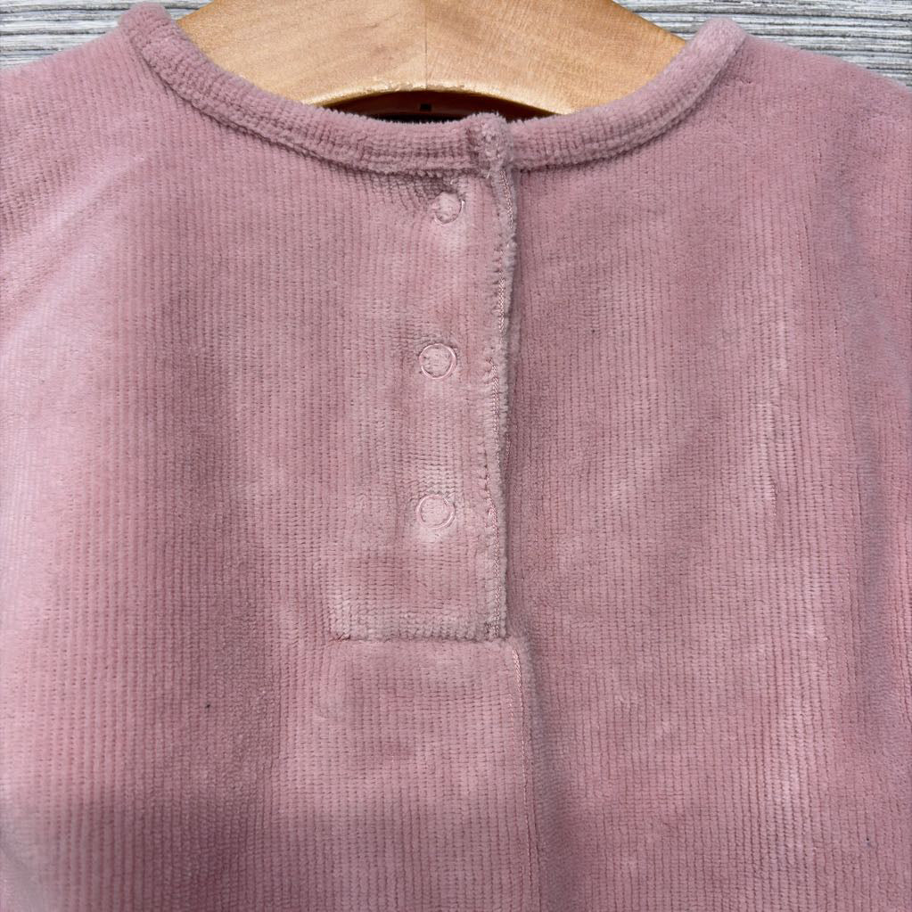 Ribbed Velour LS Shirt Chest Pocket & Pants 3-6M