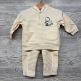 Quilted Hoodie Pooh Piglet & Pants 3-6M