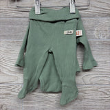 Ribbed LS Side Snap Bodysuit, Footed Pants & Hat 0-1M