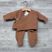LS Quilted Side Snap Shirt & Footed Pants W/ Bib 6M