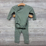 LS Ribbed Side Snap Bodysuit & Pants 6-9M