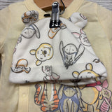 LS Side Snap Shirt Hello Little One & Harem Pants W/ Hat Pooh Tigger Eeyore 6-9M