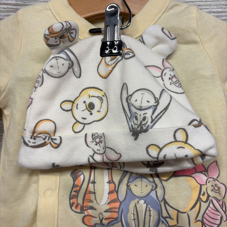 LS Side Snap Shirt Hello Little One & Harem Pants W/ Hat Pooh Tigger Eeyore 6-9M