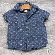 Gauze Button Up Shirt Flowers & Pull On Shorts 3M
