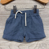 Gauze Button Up Shirt Flowers & Pull On Shorts 3M