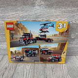 NEW Flatbed Truck W/ Helicopter Creator Set