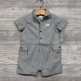 NEW Button Up Shorty Romper Stripes 6M