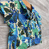NEW Button Up Shirt Elephants Monkeys Leaves NB