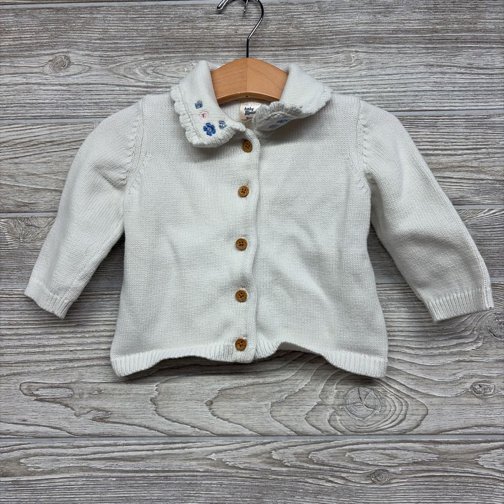 Collared Knit Cardigan Flowers 9M