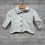 Collared Knit Cardigan Flowers 9M
