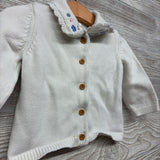 Collared Knit Cardigan Flowers 9M