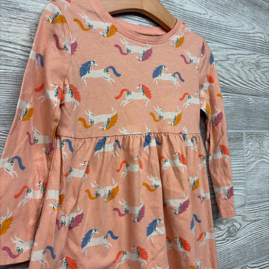 LS Jersey Dress Unicorns 4T