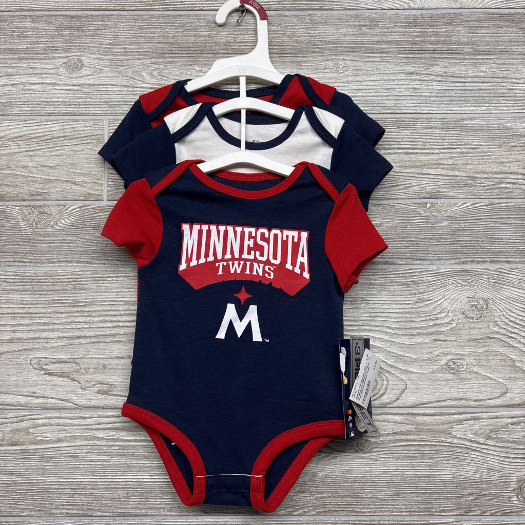 NEW 3 Pk Bodysuit Minnesota Twins 3-6M