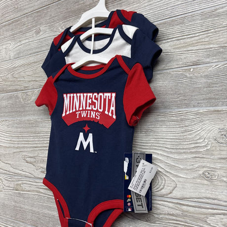 NEW 3 Pk Bodysuit Minnesota Twins 3-6M