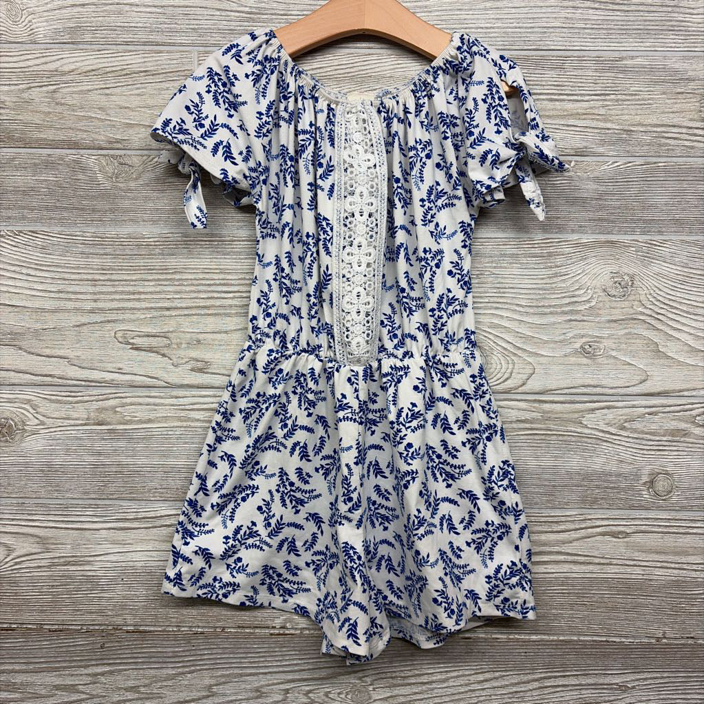 Off Shoulder Romper Flowers Macrame Lace 7-8