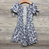 Off Shoulder Romper Flowers Macrame Lace 7-8