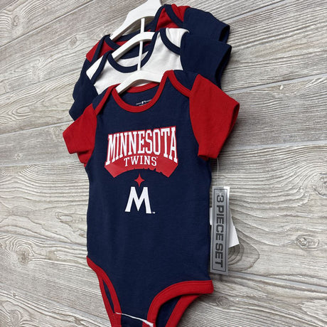 NEW 3 Pk Bodysuit Minnesota Twins 6-9M