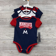NEW 3 Pk Bodysuit Minnesota Twins 12M