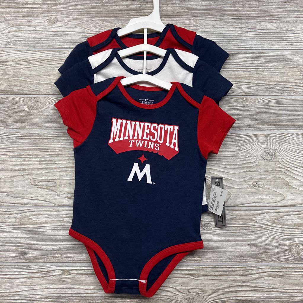 NEW 3 Pk Bodysuit Minnesota Twins 18M
