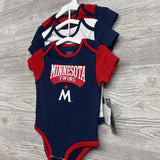 NEW 3 Pk Bodysuit Minnesota Twins 18M