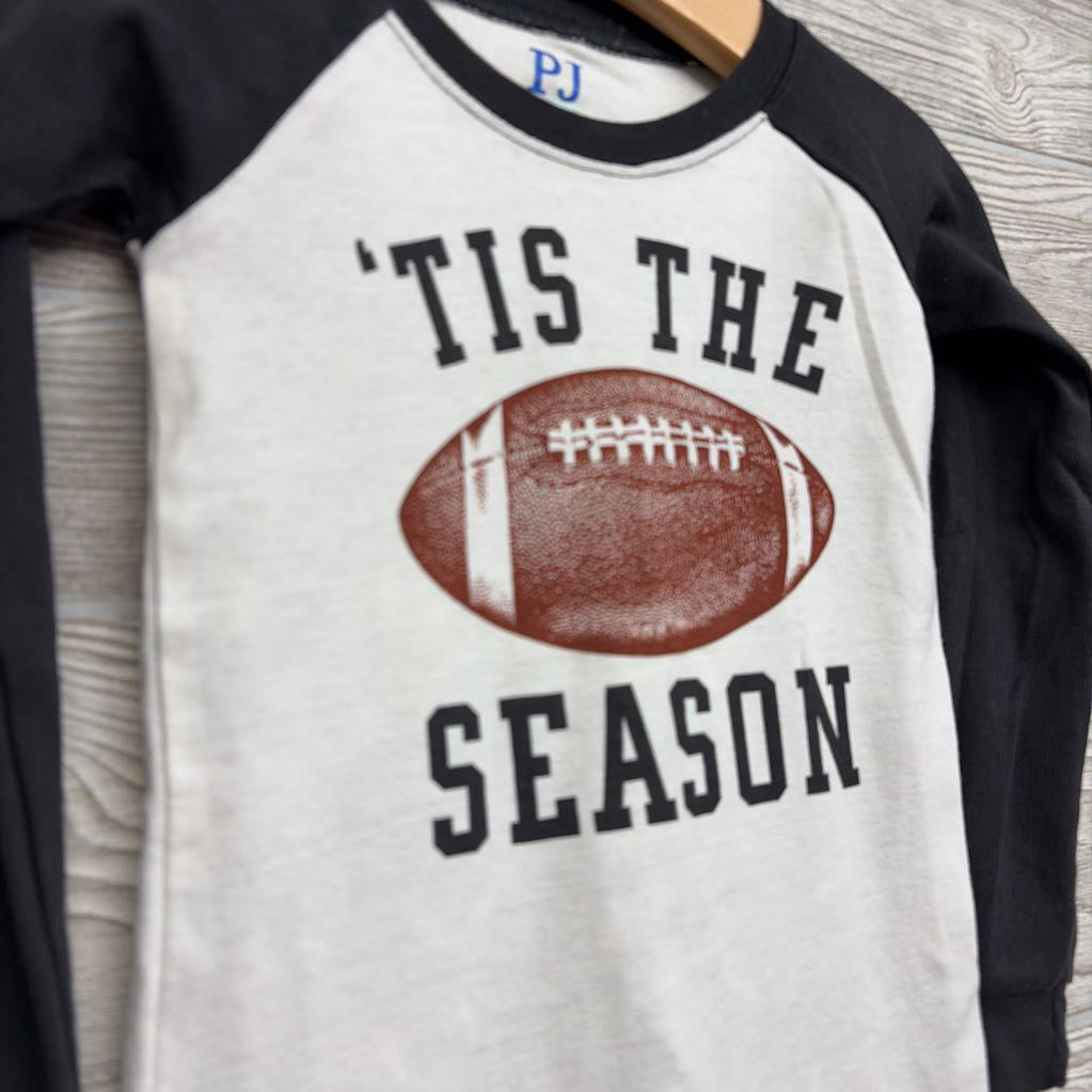 2 Pc LS PJs Tis The Season Footballs 4T