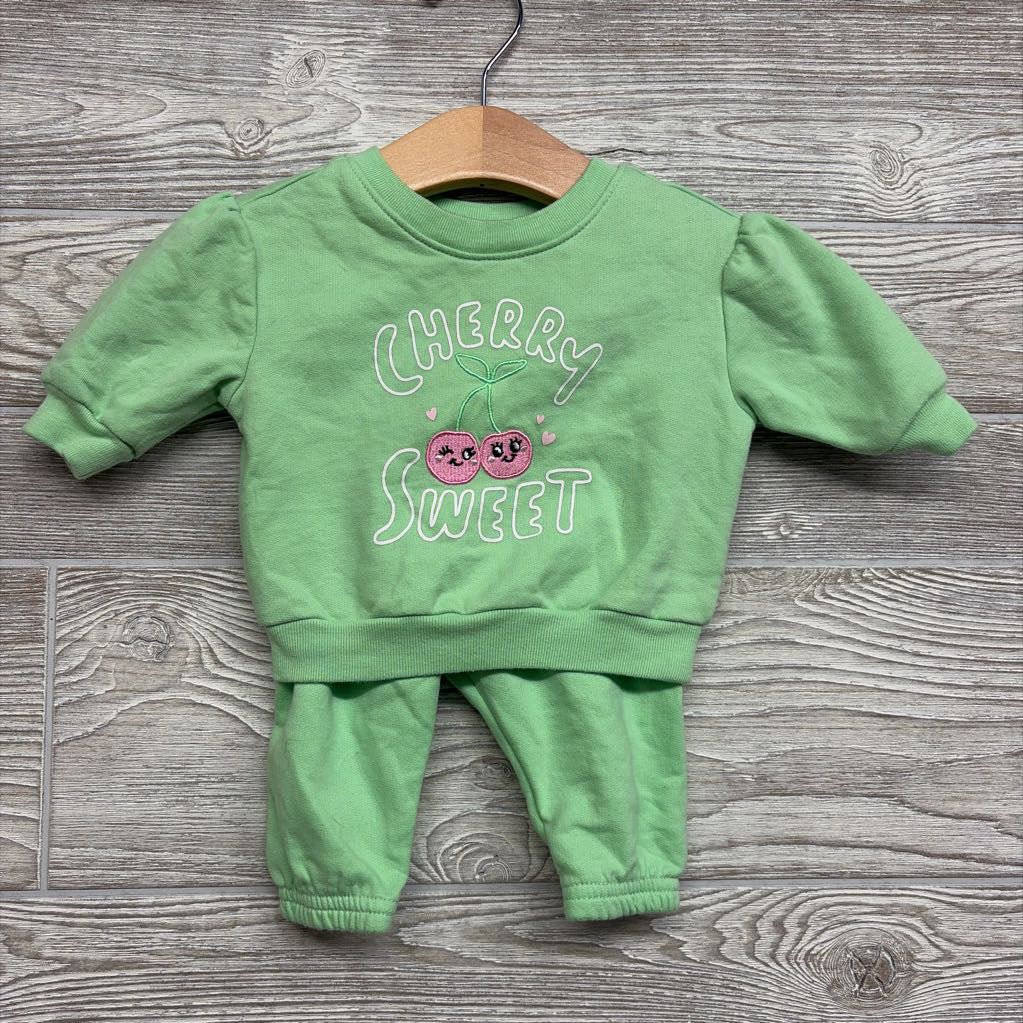 Crewneck Cherry Sweet & Jogger Sweatpants 0-3M