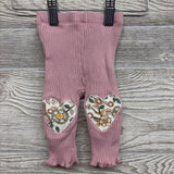 Organic LS Shirt Flowers & Ribbed Leggings 0-3M