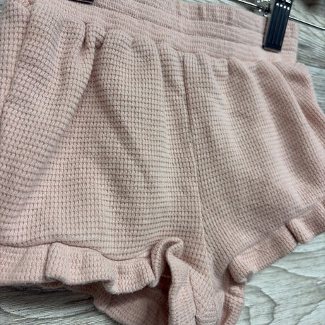 Waffle Knit Shorts Ruffle Trim 3-6M