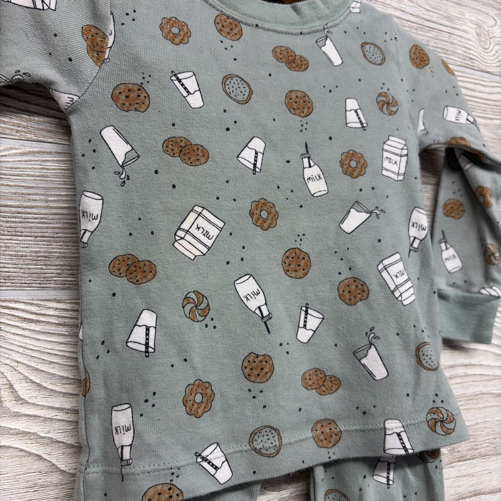 2 Pc LS PJs Cookies Milk 18M