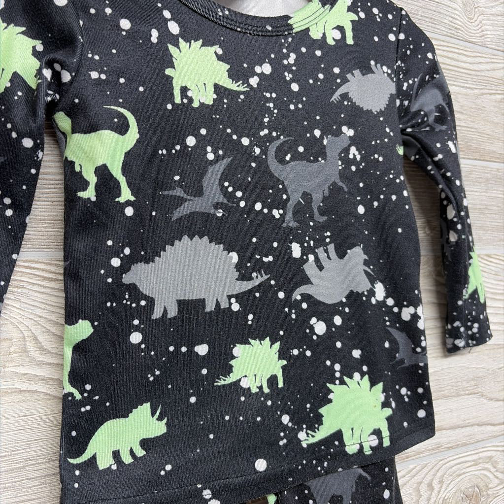 2 Pc LS PJs Dinosaurs Splatters 12-18M
