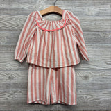 LS Gauze Shirt & Wide Leg Pants Stripes 18M