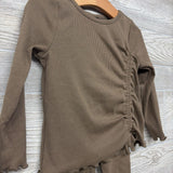 LS Ribbed Cinched Shirt & Leggings Lettuce Trim 3T