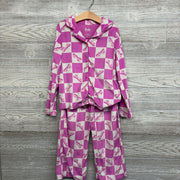2 Pc LS Cozy Button Up PJs Checker 8