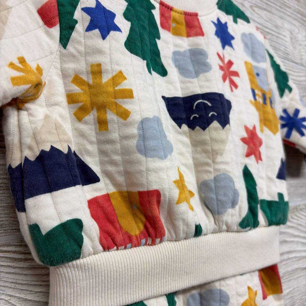 Quilted Crewneck & Harem Pants Mountains Houses 0-3M