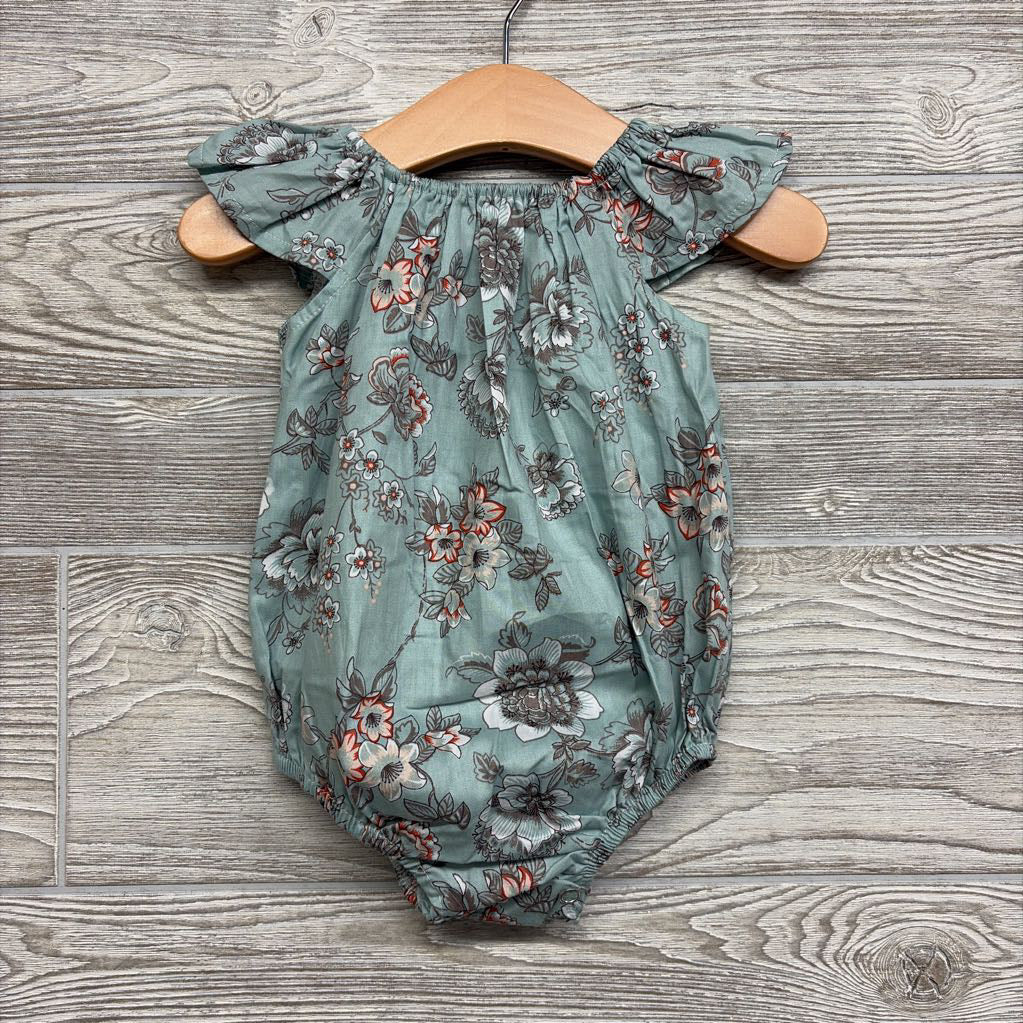 NEW Flutter Sleeve Romper Flowers 9-12M