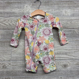 LS Swimsuit Flowers Ruffle Trim 9M