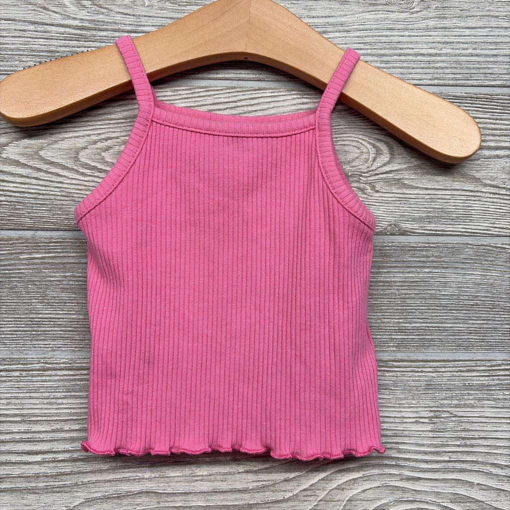 Ribbed Tank Top Lettuce Trim 3-6M