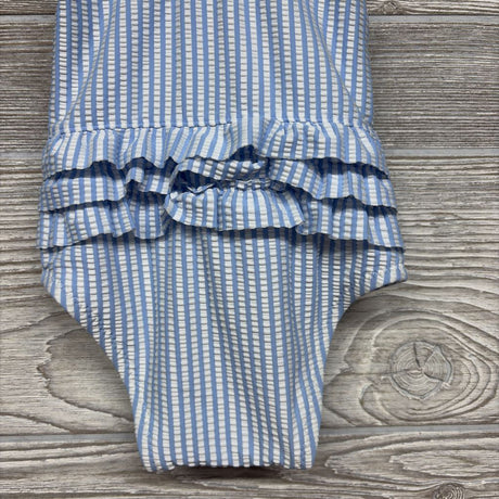 Seersucker Swimsuit Stripes Ruffle Butt 6-12M
